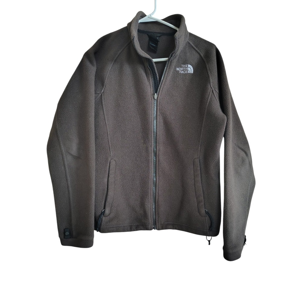 The North Face Brown Full-zip Fleece Jacket with Zippered Pockets - Size M